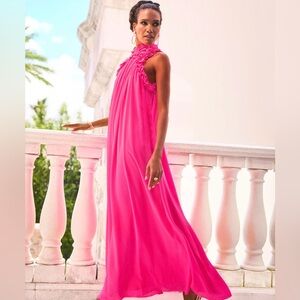 NWT Lilly Pulitzer Passion Fruit Florin Maxi Pink Dress. Holiday Wear Ready.